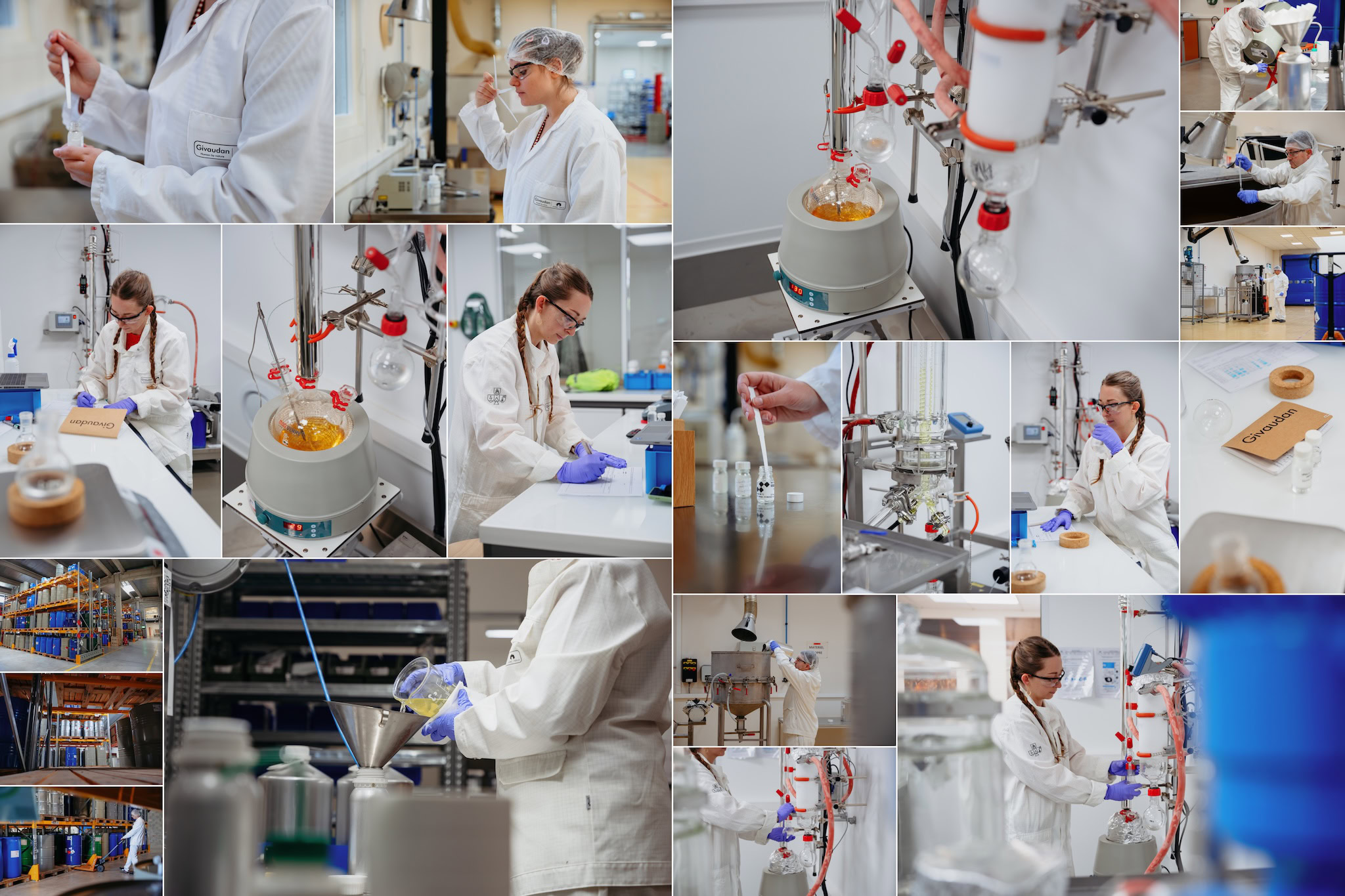 Reportage photo industriel — laboratoire Givaudan, Mouans-Sartoux